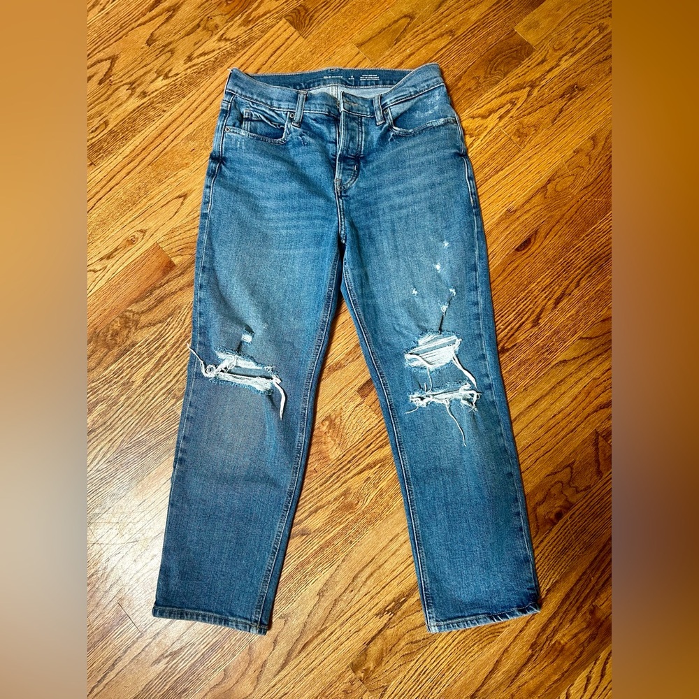 Old Navy Sky-Hi Straight Extra High-Rise Blue Jeans